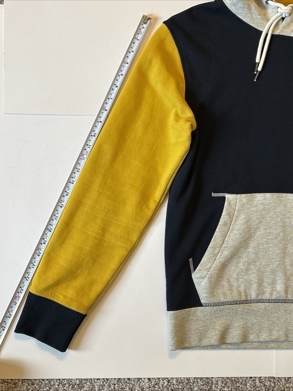 Jack & Jones Large L Navy Hoodie Yellow Light Gray Comfy Fit 7203011 Soft - Picture 8 of 15